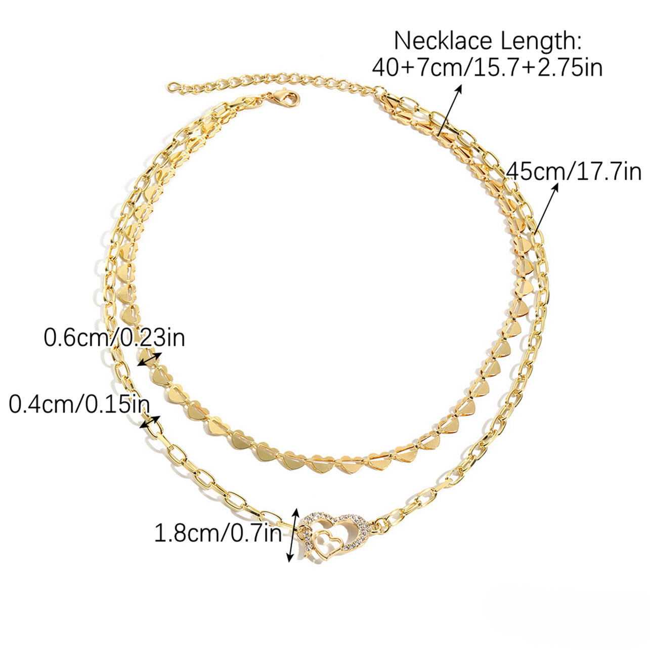 Wholesale Valentine's Day Love Multi Layered Zinc Alloy Necklace